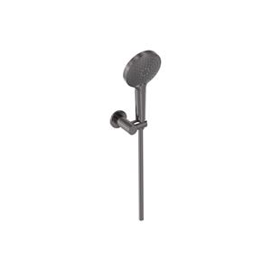 MAY Handdoucheset  3-Standen Handdouche, Verstelbare Wandsteun en Smooth Doucheslang 125 cm Geborsteld Carbon Black PVD