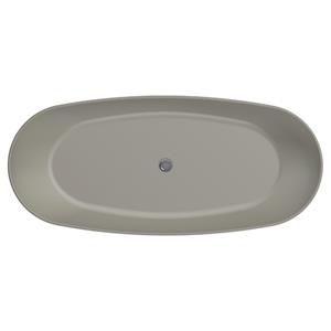 Xenz Vrijstaand bad  Michelle | 180x80 cm | Incl.Badafvoer-Chroom | Solid surface | Ovaal | Cement mat