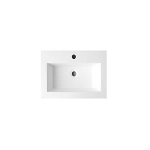 Sanilux Wastafel  Compact Mineraalmarmer 1 Kraangat 60 cm Wit 