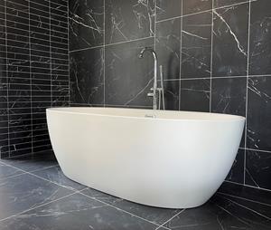 Sanexo Vrijstaand Ligbad Fulda 186x88.5x60.5 Glasvezelversterkt Acryl Mat Wit Met Waste en Overloop