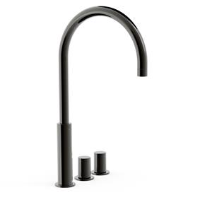 Tres Wastafelmengkraan  Study Exclusive Tweeknops Uitloop Gebogen 29,5 cm Metallic Zwart 