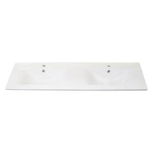 Differnz Wastafel  Style 120 cm 2 Kraangaten Wit 
