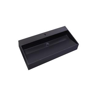 Sanilux Wastafel  Quartz Trend 80x47x12 cm Mat Zwart 