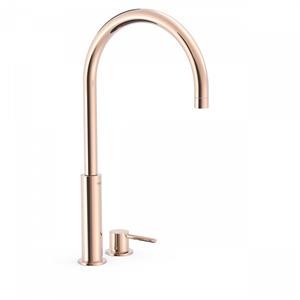 Tres Wastafelmengkraan  Study Exclusive 45,3 cm 2-Gats 1-Hendel Uitloop Gebogen Rond Rose Gold 