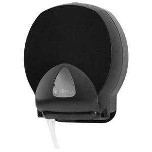 PULSIVA Toiletpapier-dispenser gemaakt van gerecycled ABS; 32.5x38x14.5 cm (BxHxD); zwart