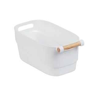 Wenko Organizer Met Houten Handvat S 31x20x16cm Wit