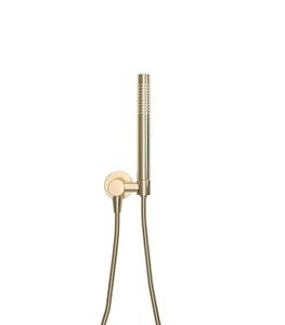 Mueller Gold staafhanddoucheset met wandaansluitbocht messing geborsteld