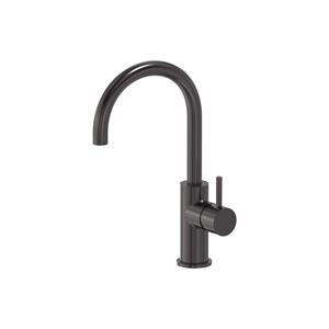 MAY Wastafelmengkraan  Stilo Opbouw met Draaibare Uitloop Geborsteld Carbon Black PVD