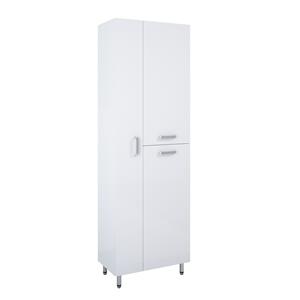 ROYO Kolomkast Ava 60cm 3 Deuren Wit Met Chroom Handgrepen En Poten