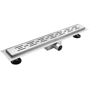 BES LED Douchegoot met Rooster - Leoni Trun - 50cm - Vloerflens - RVS - Chroom