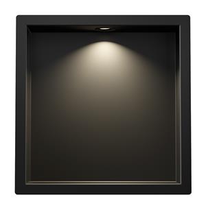 Sanifun Demir inbouwnis met LED 30 x 30 x 7 mat zwart.