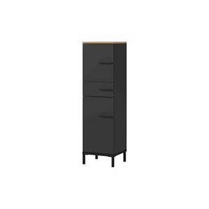 Huisenthuis.nl Badkamer kolomkast Serpa Grafiet Eiken 123 cm