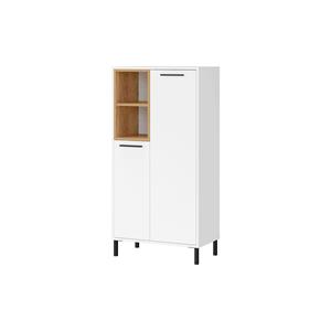 Huisenthuis.nl Hoge badkamerkast Borba Eiken Wit 59 cm