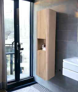 Casajoy Kolomkast  Curved 40x30x160 cm Ronde Randen Eiken