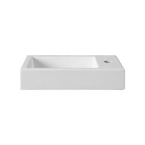 Boss & Wessing Wastafel BWS Sona Met Kraangat Links/Rechts 40x22,5 cm Glanzend Wit
