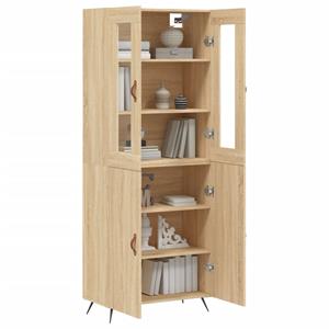 vidaXL Hoge kast 69,5x34x180 cm bewerkt hout sonoma eikenkleurig