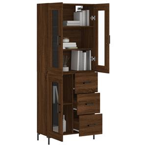 vidaXL Hoge kast 69,5x34x180 cm bewerkt hout bruin eikenkleur