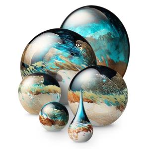 Urnwebshop Kleine Kristalglazen Bol-Urn Elan Turquoise (0.5 liter)
