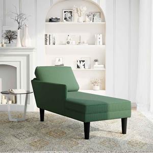 vidaXL Chaise longue met kussen corduroy stof jungle groen
