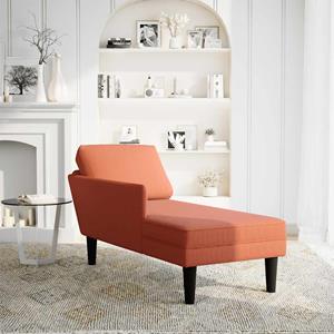 vidaXL Chaise longue met kussen corduroy stof rood oranje