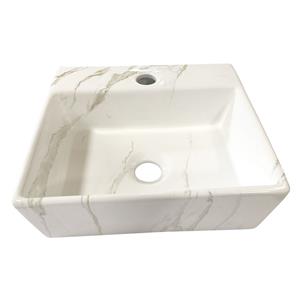 Boss & Wessing Fontein BWS Marmerlook 33.5x29x11.5 cm Keramiek Wit