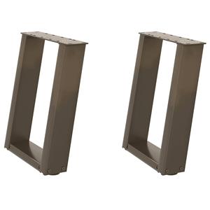 vidaXL Salontafelpoten 2 st U-vormig 38x(42-43) cm staal naturel