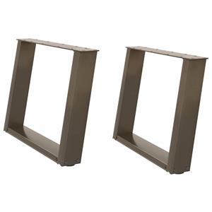 vidaXL Salontafelpoten 2 st U-vormig 60x(42-43) cm staal naturel