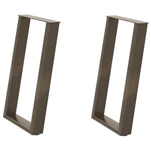 vidaXL Eettafelpoten 2 st U-vormig 50x(72-73) cm staal naturel
