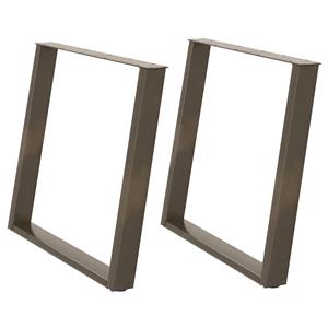 vidaXL Eettafelpoten 2 st U-vormig 90x(72-73) cm staal naturel