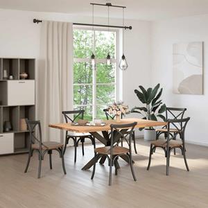 vidaXL Eettafelpoot spider vorm 120x68x(72-73) cm staal naturel
