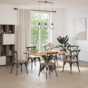 vidaXL Eettafelpoot spider vorm 85x85x(72-73) cm staal naturel