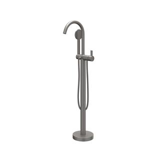 IVY Badmengkraan  Pact Vrijstaand Met Draaibare Uitloop Slang 150 cm En Satin Handdouche Geborsteld Metal Black PVD