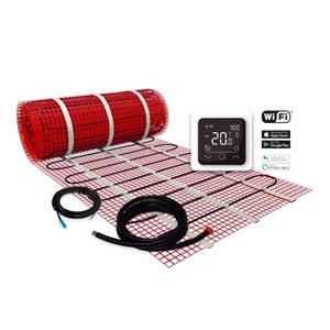 Plieger Heat vloerverwarmingskit 50x1400cm = 7m² met zwarte wifi thermostaat