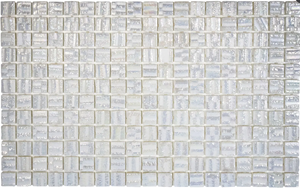 The Mosaic Factory Tegelsample:  Valencia glasmozaïek 3D tegels 32x52cm wit