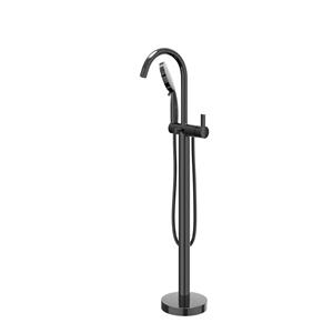 IVY Badmengkraan  Pact Vrijstaand Met Draaibare Uitloop Slang 150 cm En 3-Standen Handdouche Zwart Chroom PVD