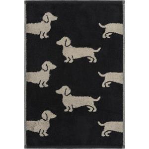 Cawö Cawo We love Dogs gemustert 6246 Gastendoekje 30x50 schwarz/beige