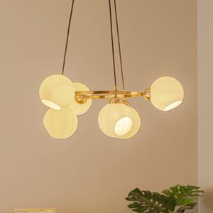 Lucea Kroonluchter Ramella, antiek messing, 6-lamps