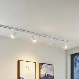 LINDBY Railsystem Linaro, GU10, 4-lamps, wit, Ø 6 cm
