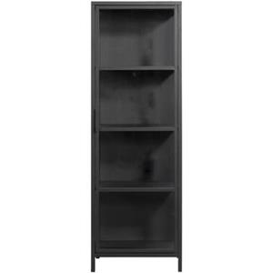 Leen Bakker Vitrinekast Grace - zwart - 180x60x40 cm