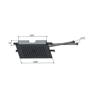 Hotbath Hoofddouche  Mate 38x38 cm Inbouw Met Pilaarstraal Mat Zwart