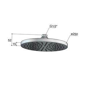 Hotbath Hoofddouche  Mate Rond 25 cm Gepolijst Messing PVD
