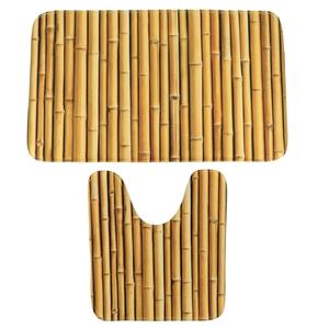 Tendance badkamer matten set Mekong - toiletmat/badmat lang - microfiber - antislip -