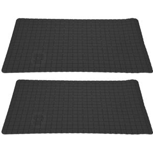 Merkloos 2x stuks anti-slip badmatten zwart 69 x cm rechthoekig -