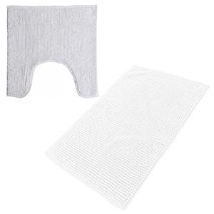Urban Living badkamer droogloop matjes/tapijt - set 2x stuks - polyester - parel wit -