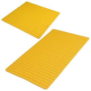 Urban Living Douche/badkamer anti-slip matten set - 2x stuks - rubber - okergeel -