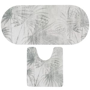 Tendance badkamer matten set Urban Oasis - toiletmat/badmat lang - microfiber - antislip -