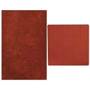 MSV Douche anti-slip mat en droogloop mat - Napoli badkamer set - rubber/polyester - terracotta -