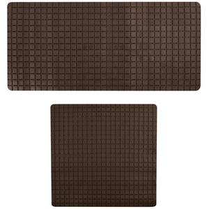 MSV Douche/bad anti-slip matten set badkamer - rubber - 2x stuks - bruin - 2 formaten -