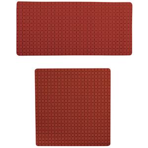 MSV Douche/bad anti-slip matten set badkamer - rubber - 2x stuks - terracotta - 2 formaten -