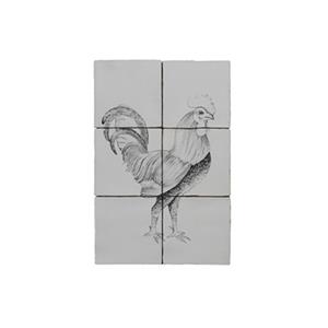 Terre d'Azur Malaga wandtegel met decor kip 13x13cm beige - 6 stuks
